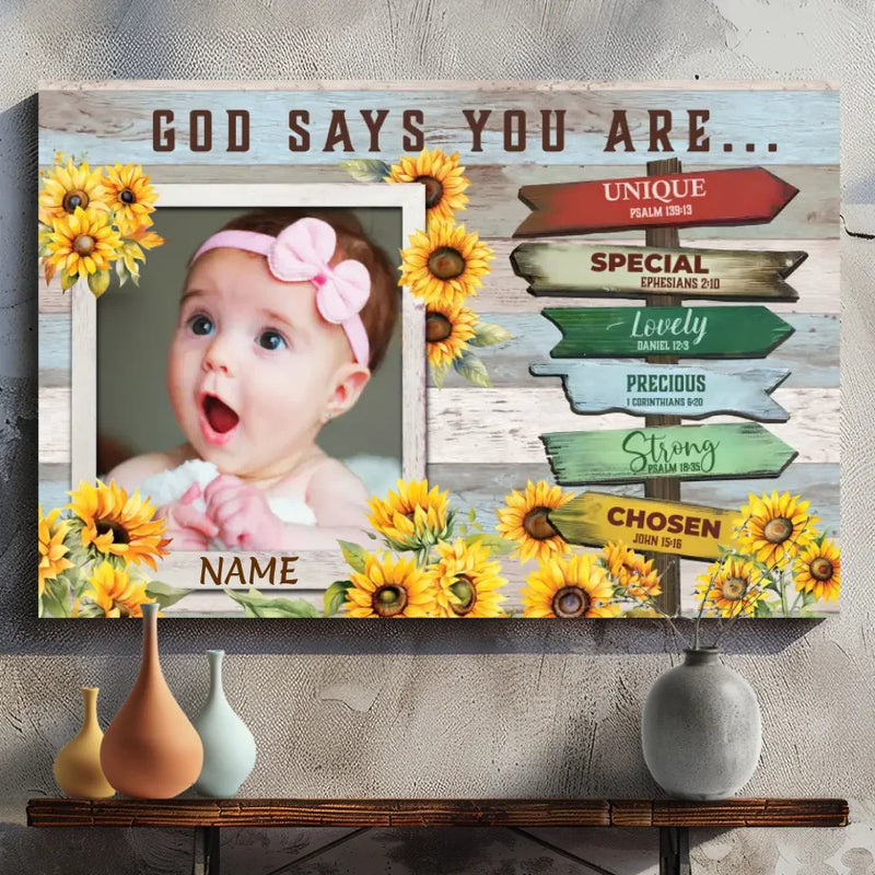Customizable Faith-Inspired Canvas for Daughters - Celebrate Her Uniqueness