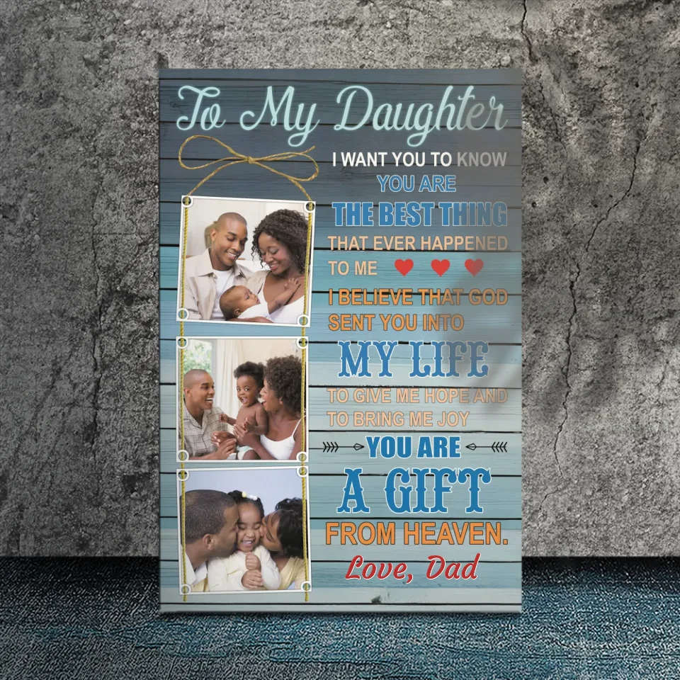 Customizable Canvas: A Father’s Heartfelt Message to His Daughter | 89Prints