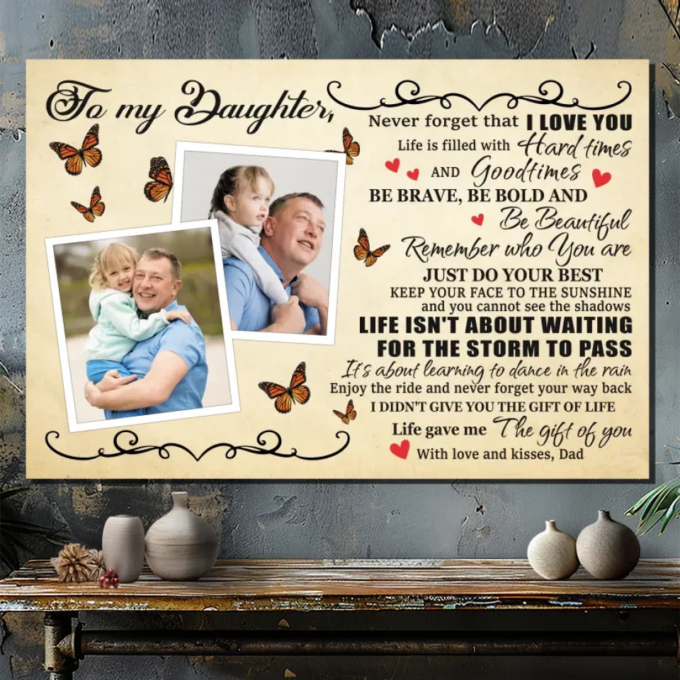 89Prints Custom Canvas: A Heartfelt Message for Your Beloved Daughter