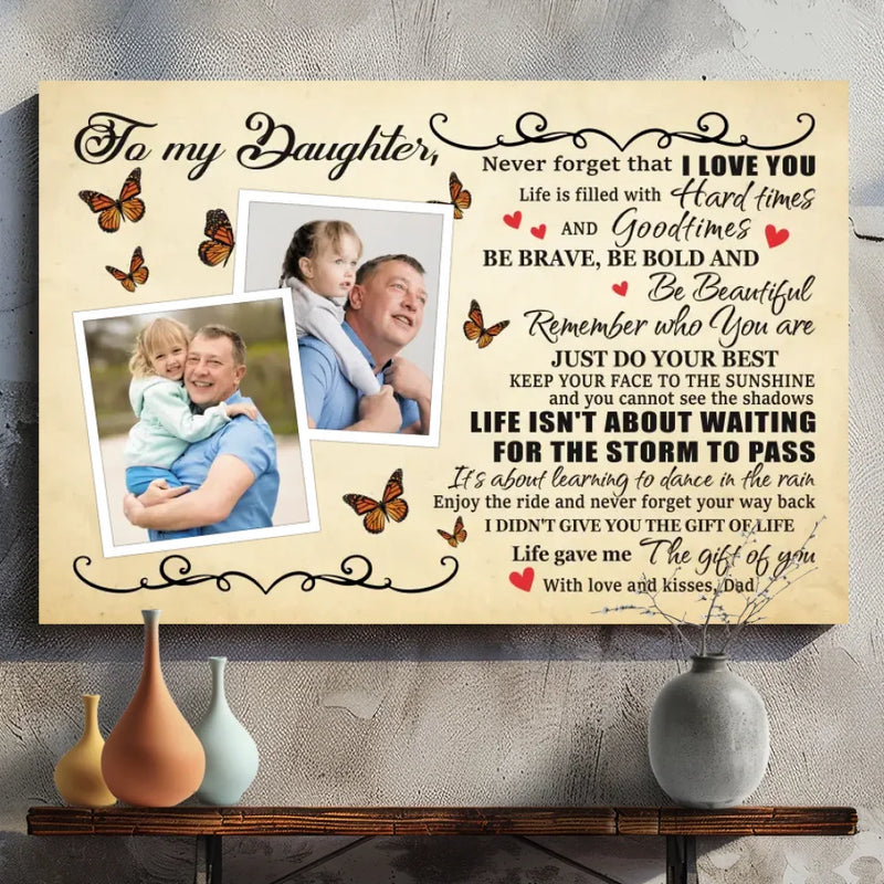 89Prints Custom Canvas: A Heartfelt Message for Your Beloved Daughter