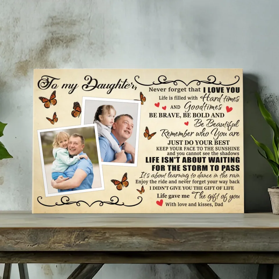 89Prints Custom Canvas: A Heartfelt Message for Your Beloved Daughter