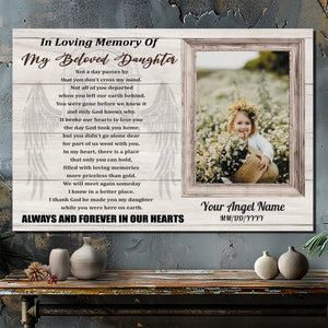 Personalized Canvas for Your Beloved Daughter's Memory - 89Prints