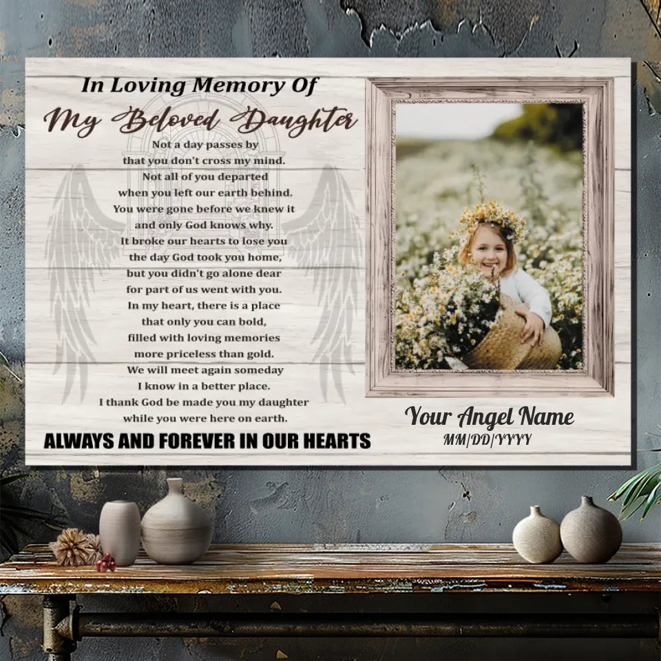 Personalized Canvas for Your Beloved Daughter's Memory - 89Prints