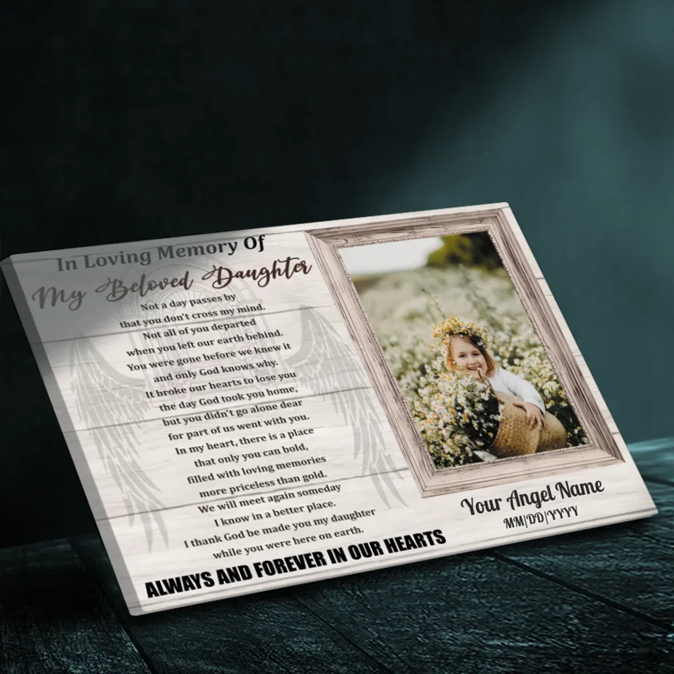Personalized Canvas for Your Beloved Daughter's Memory - 89Prints