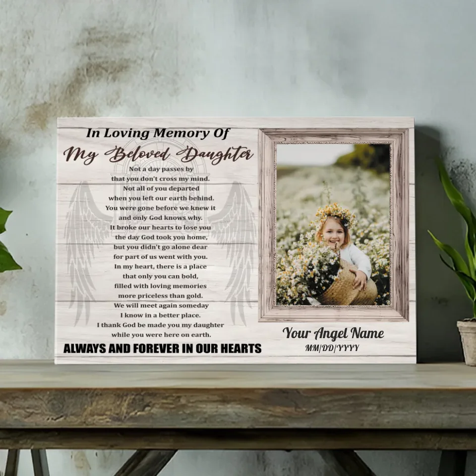 Personalized Canvas for Your Beloved Daughter's Memory - 89Prints