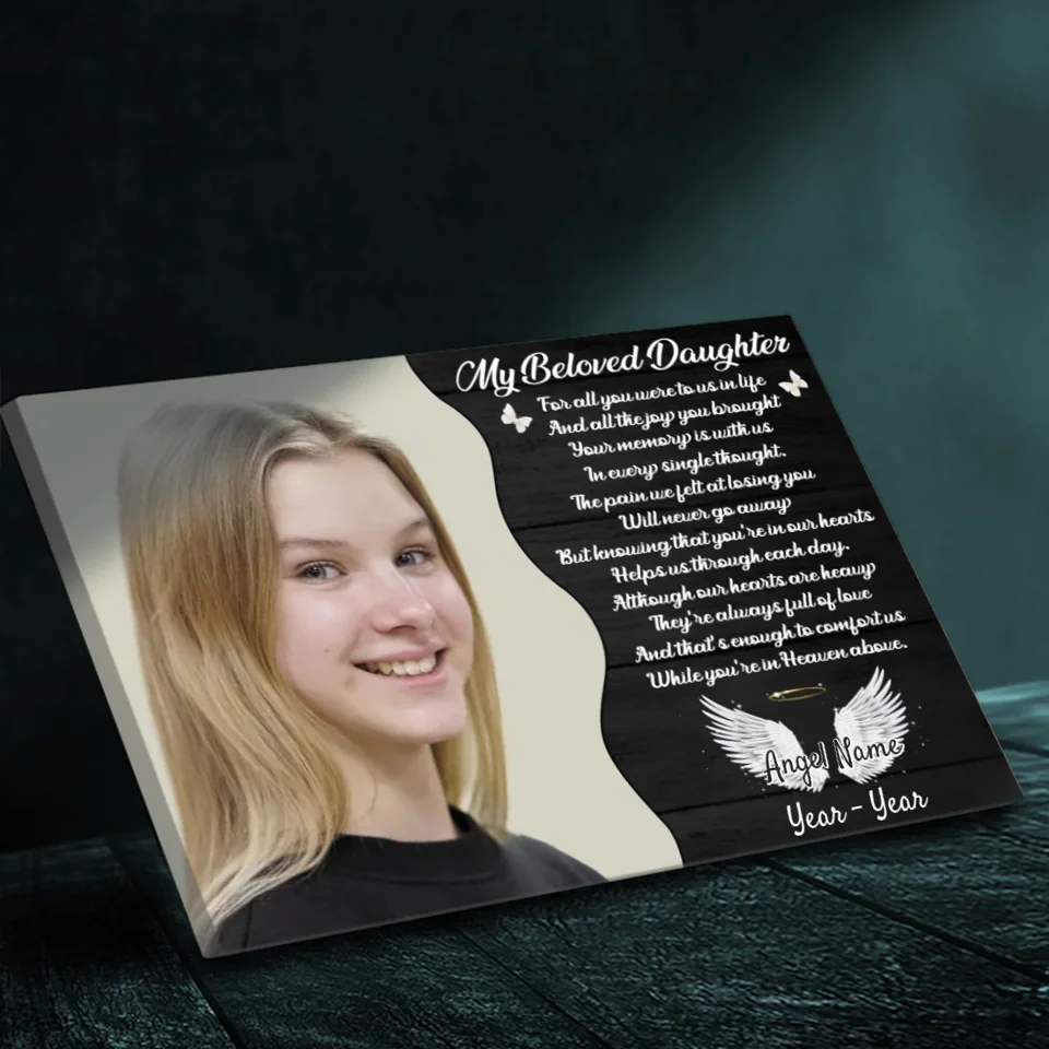 Forever in Our Hearts: Personalized Canvas for Your Beloved Daughter - 89Prints
