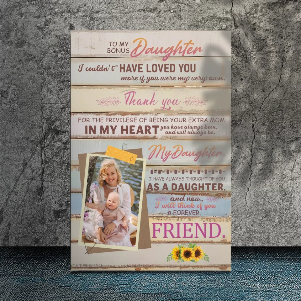 Show Your Love for Your Bonus Daughter with a Custom Canvas from 89Prints