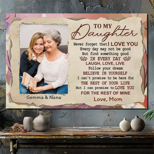 Customizable Canvas for Daughter: A Loving Message from Mom at 89Prints