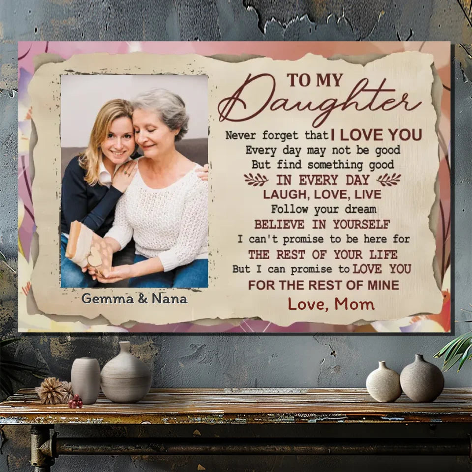 Customizable Canvas for Daughter: A Loving Message from Mom at 89Prints