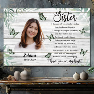 Heartfelt Sister Memorial Canvas – Customizable Tribute by 89Prints