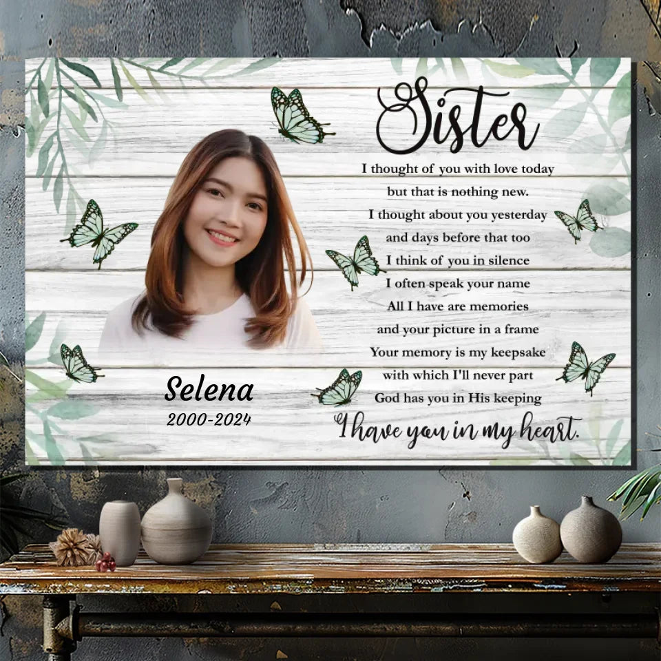 Heartfelt Sister Memorial Canvas – Customizable Tribute by 89Prints