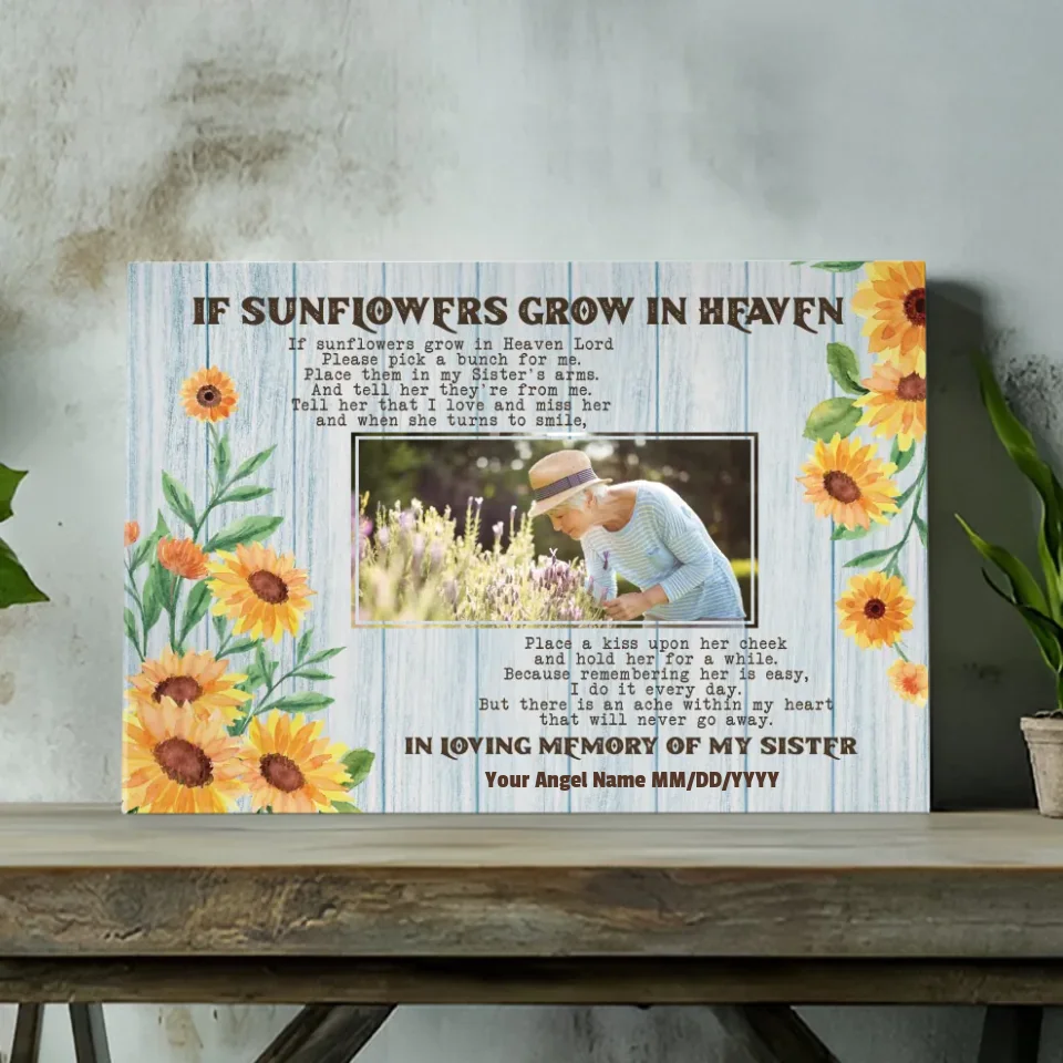 In Loving Memory Sister Canvas – Customizable Memorial by 89Prints