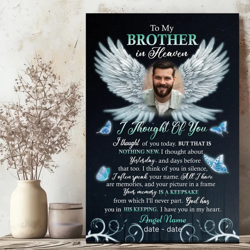 Customizable Canvas for Brother/Sister in Heaven – Heartfelt Tribute – 89Prints