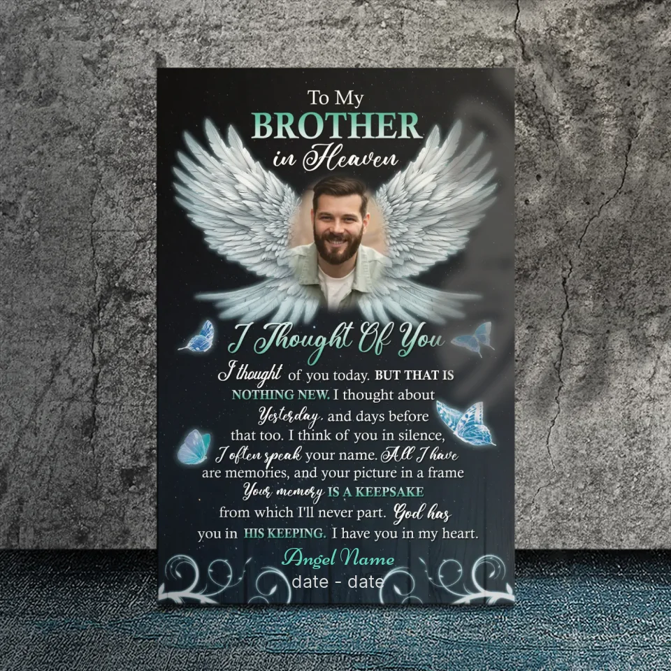 Customizable Canvas for Brother/Sister in Heaven – Heartfelt Tribute – 89Prints
