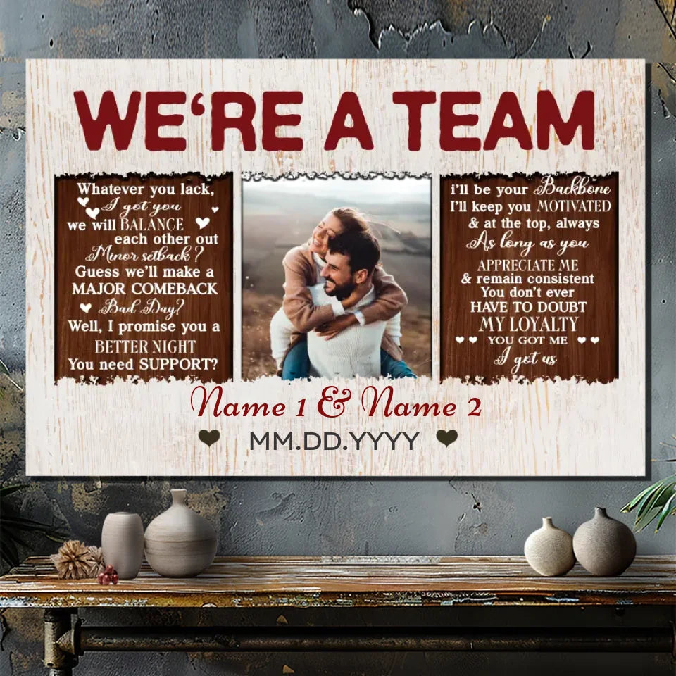 Customizable Wedding Canvas – We’re a Team, Always and Forever | 89Prints