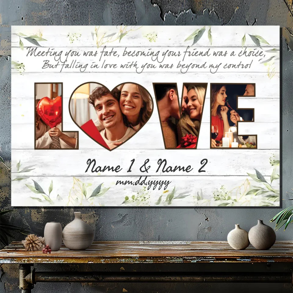 Personalized Wedding Canvas – Falling in Love Was Destiny – 89Prints