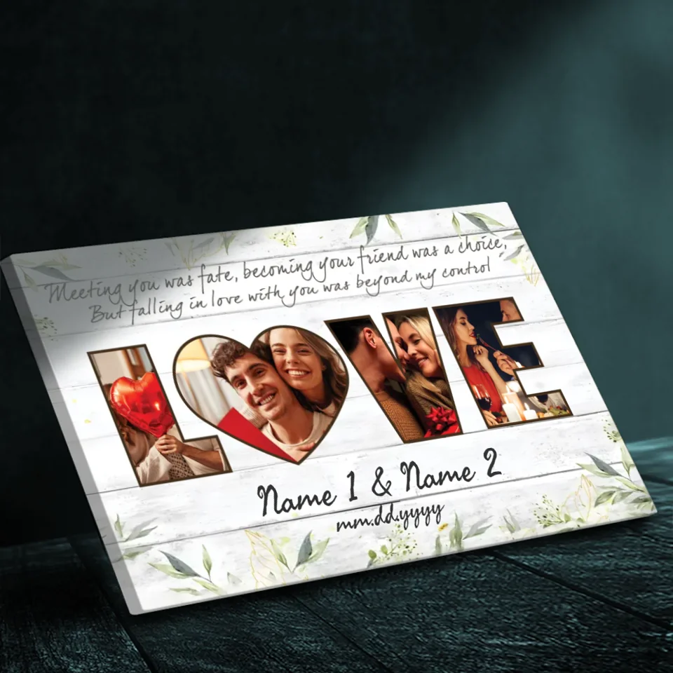 Personalized Wedding Canvas – Falling in Love Was Destiny – 89Prints
