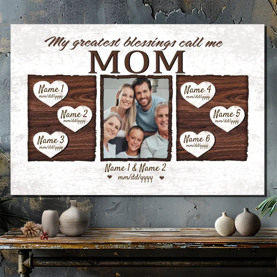 Personalized Family Canvas Painting: Mom is Everything | 89Prints