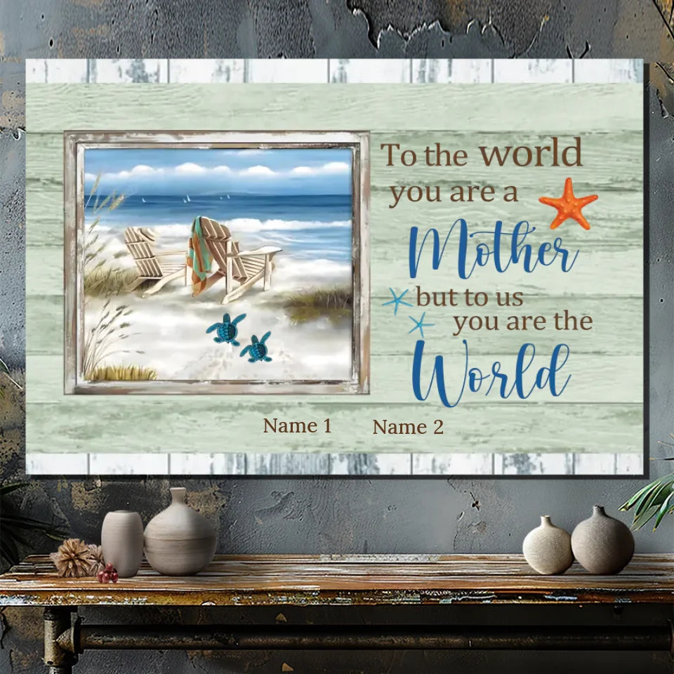 Personalized Canvas Painting of Mom at 89Prints - To us, Mom is the World