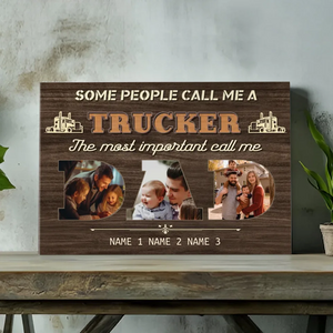 Personalized Trucker Dad Canvas - Celebrating the Most Important Title
