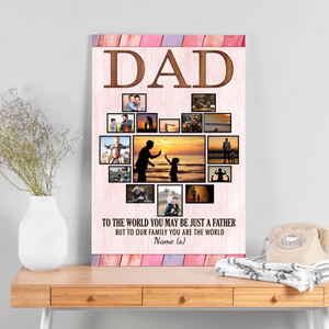 Custom Father's Day Canvas – Dad, You Are the World to Our Family
