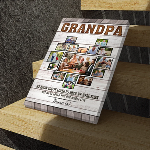 Heartfelt Grandfather Custom Canvas - Personalize with 15 Photos