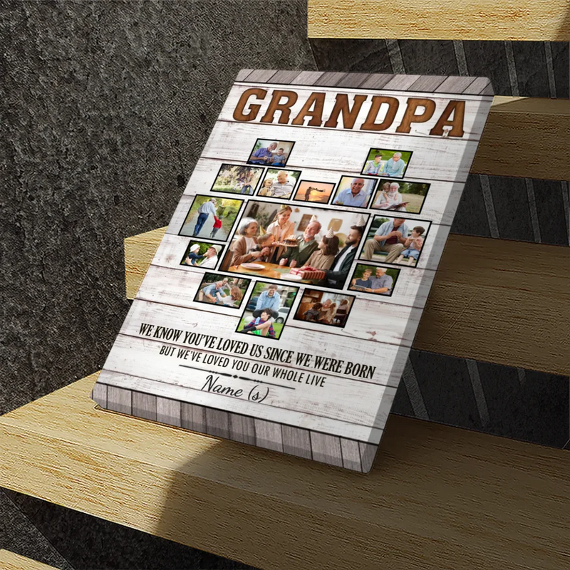 Heartfelt Grandfather Custom Canvas - Personalize with 15 Photos
