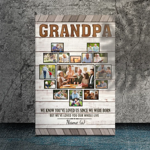 Heartfelt Grandfather Custom Canvas - Personalize with 15 Photos
