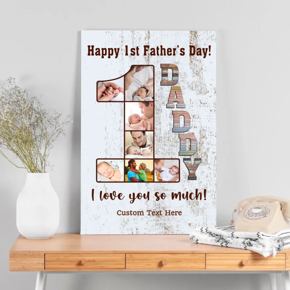 Personalized First Father's Day Canvas – A Heartfelt Tribute from Baby