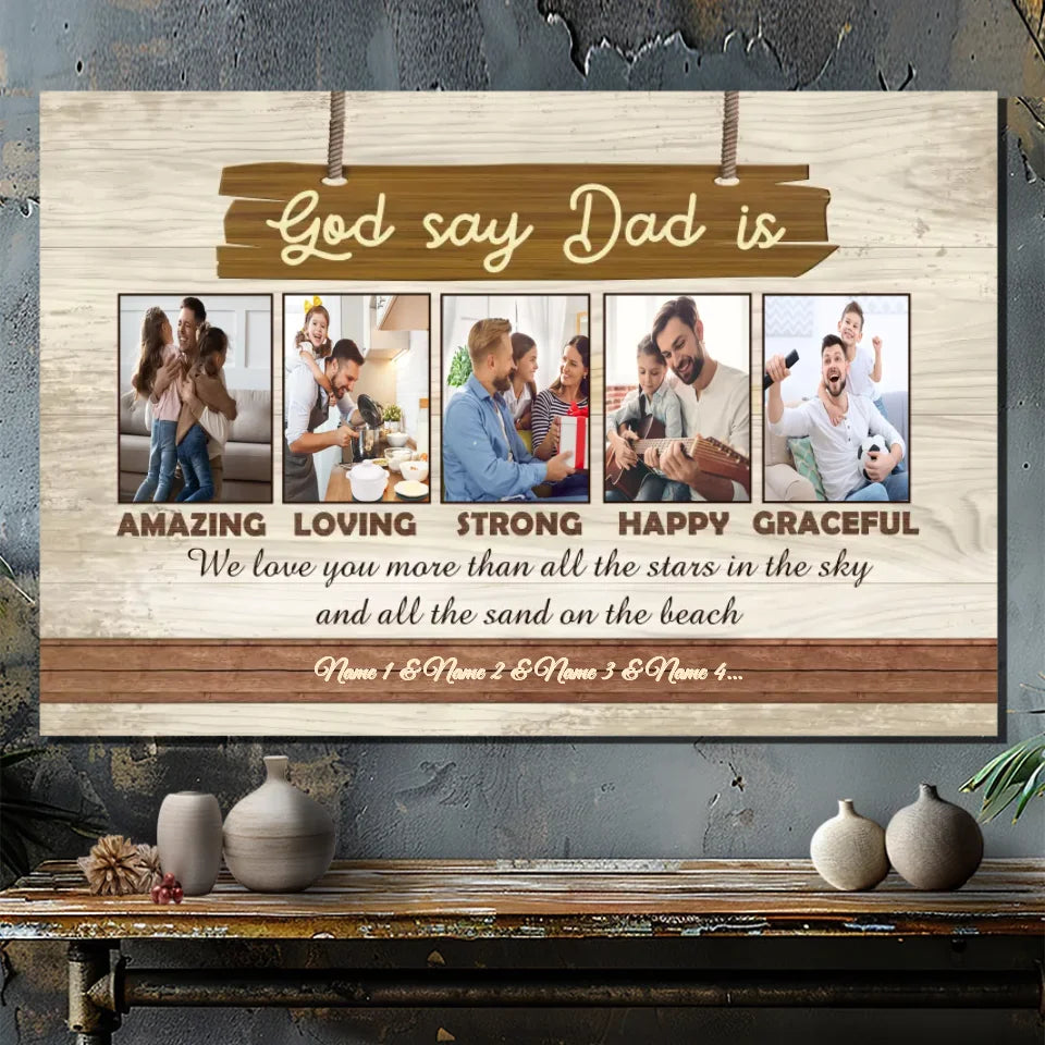 Dad Is Amazing – Customizable Father's Day Canvas with Loving Words | 89Prints