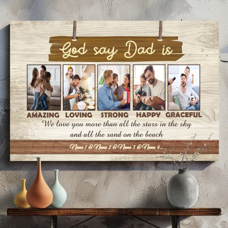 Dad Is Amazing – Customizable Father's Day Canvas with Loving Words | 89Prints
