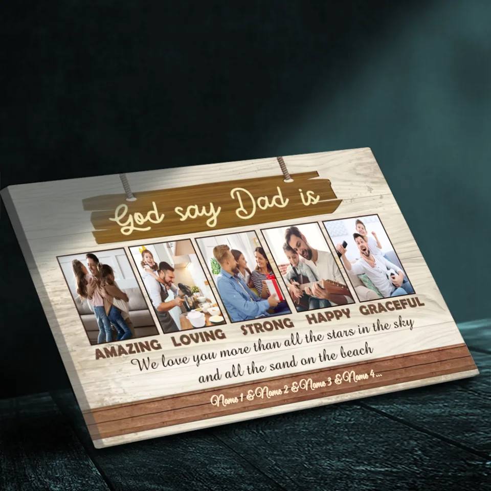 Dad Is Amazing – Customizable Father's Day Canvas with Loving Words | 89Prints