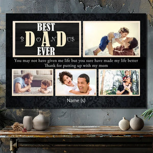 Best Bonus Dad Ever – Personalized Canvas for the Ultimate Father Figure