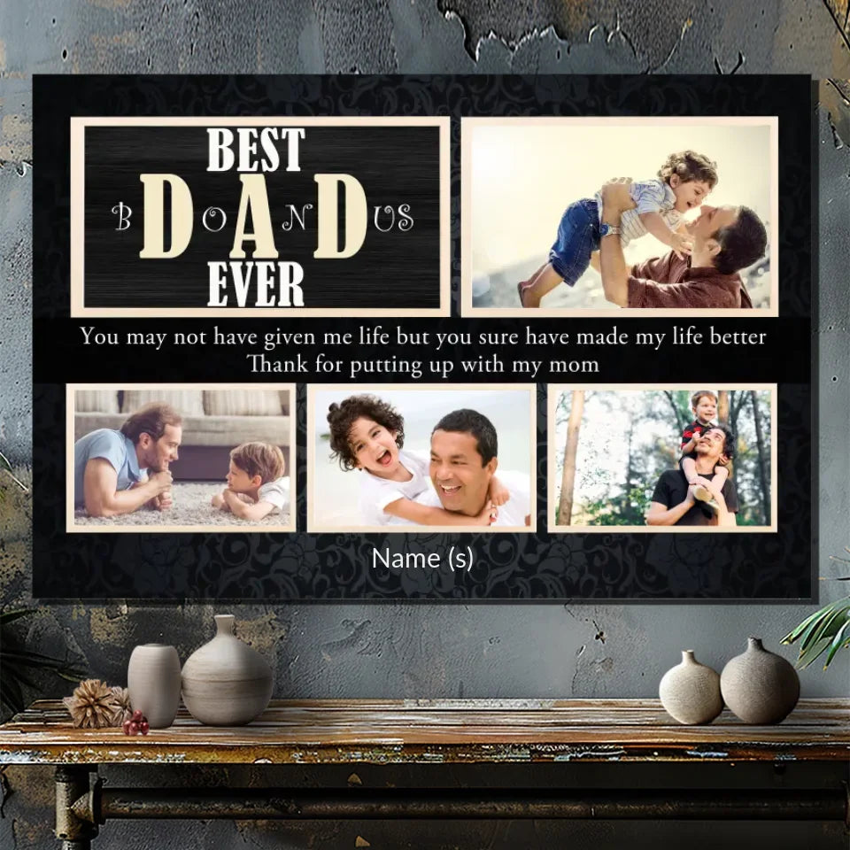 Best Bonus Dad Ever – Personalized Canvas for the Ultimate Father Figure