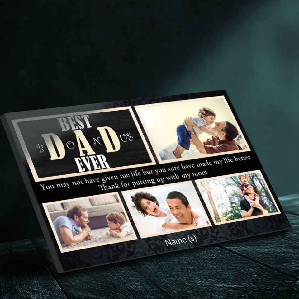 Best Bonus Dad Ever – Personalized Canvas for the Ultimate Father Figure