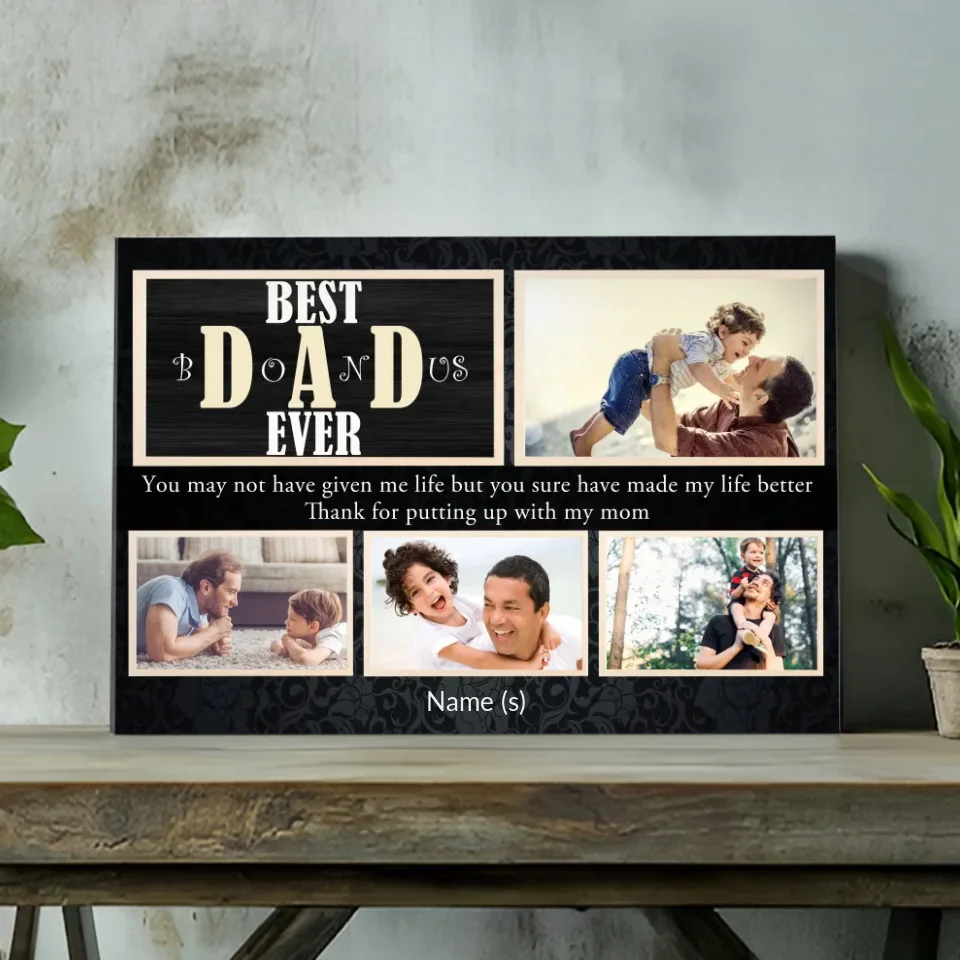 Best Bonus Dad Ever – Personalized Canvas for the Ultimate Father Figure