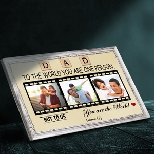 Custom Dad, You’re Our World Canvas – A Unique Gift for Fathers