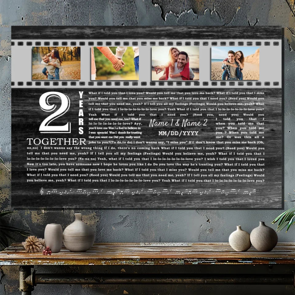 Celebrate 2 Years of Love: Personalized Canvas - 