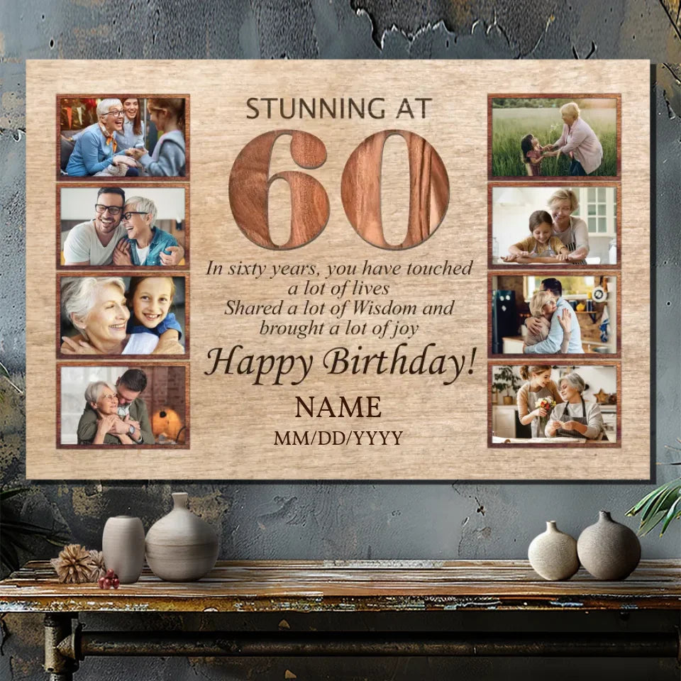 Personalized 60th Birthday Canvas - 