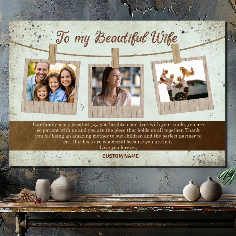A Loving Tribute to My Beautiful Wife - Customizable Family Canvas Art