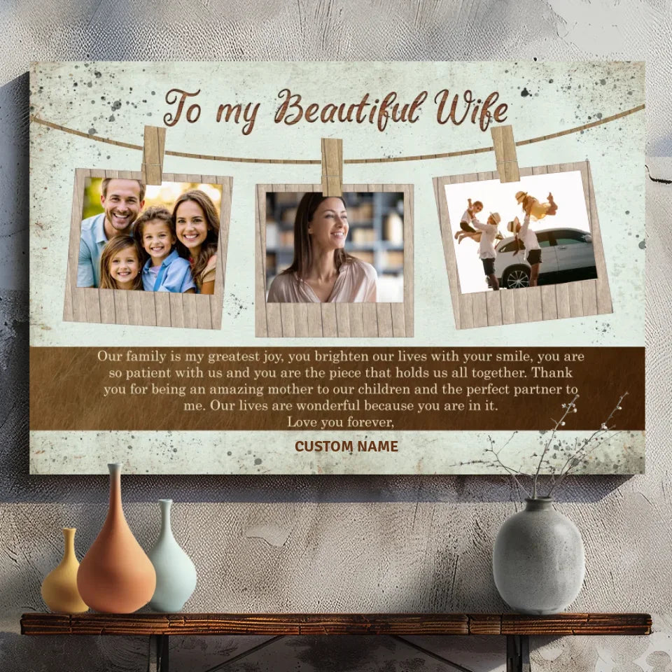 A Loving Tribute to My Beautiful Wife - Customizable Family Canvas Art