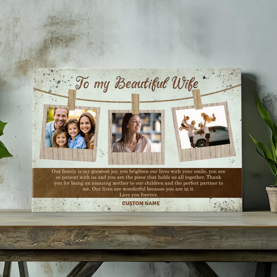 A Loving Tribute to My Beautiful Wife - Customizable Family Canvas Art