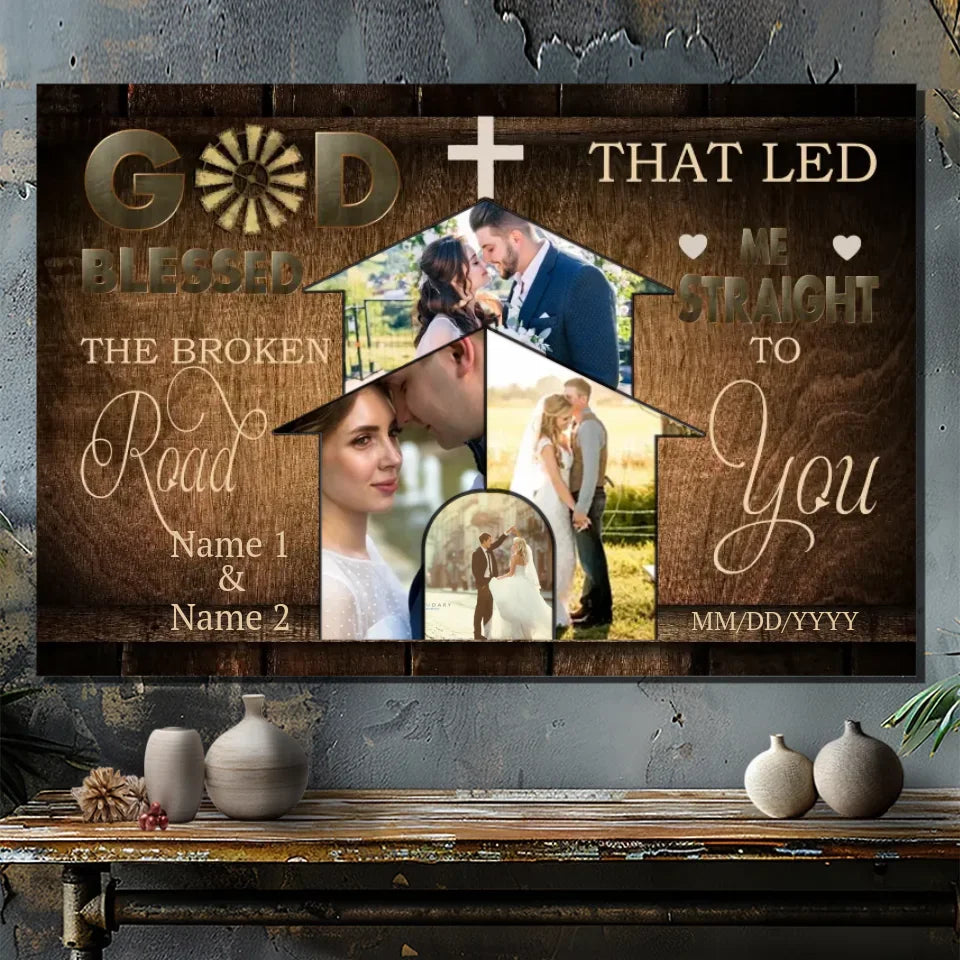 Personalized Canvas Art: Blessed – The Broken Road to You | 89Prints