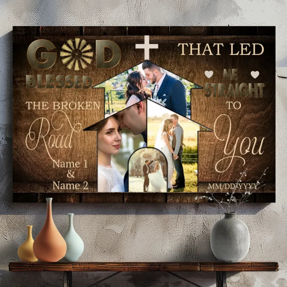 Personalized Canvas Art: Blessed – The Broken Road to You | 89Prints