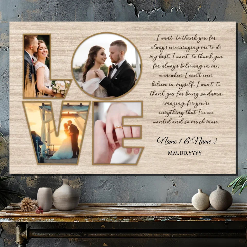Personalized Canvas for Couples – A Heartfelt Thank You to Your Partner | 89Prints