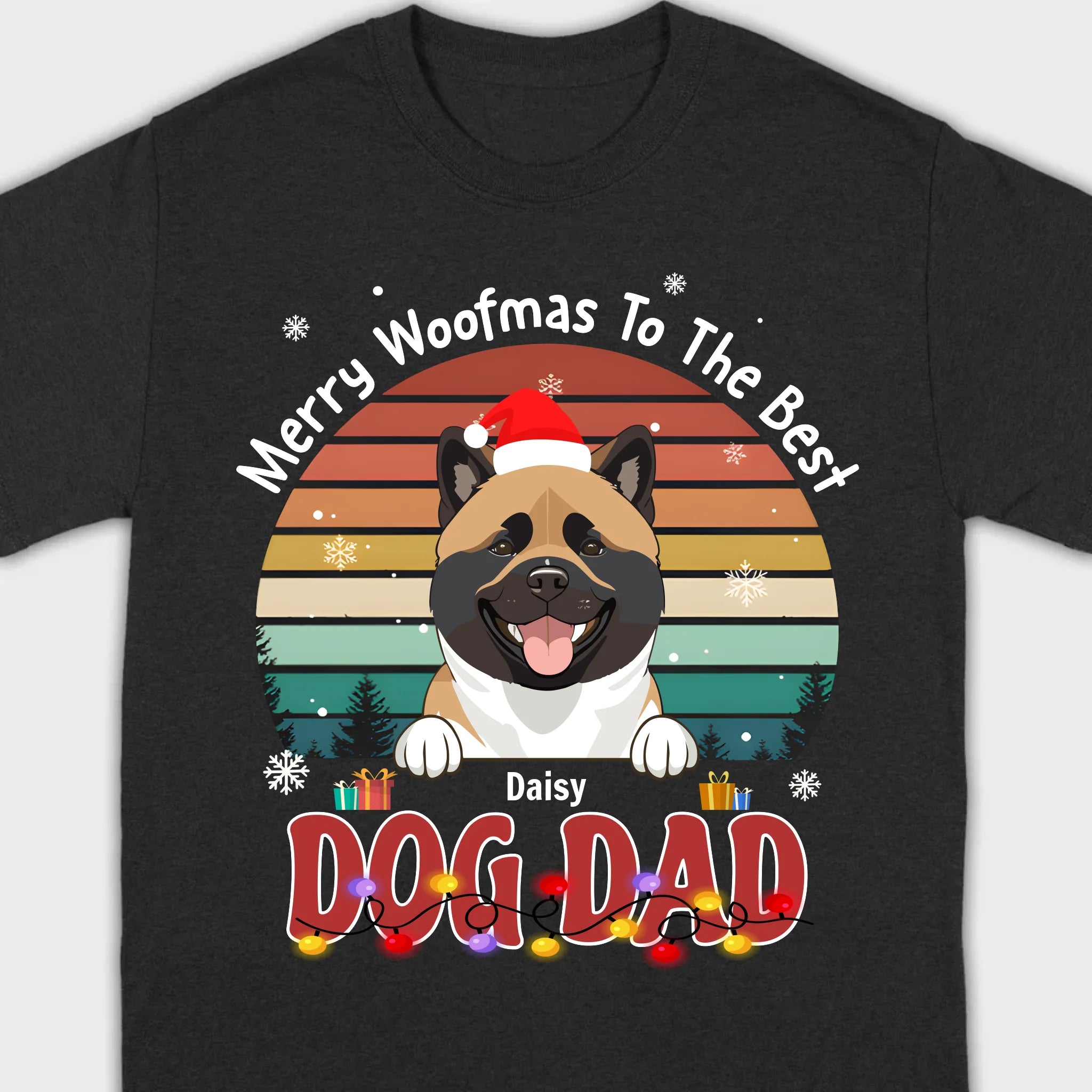89Prints Custom Dog T-Shirt – 'Merry Woofmas to the Best Dog Dad' Personalized