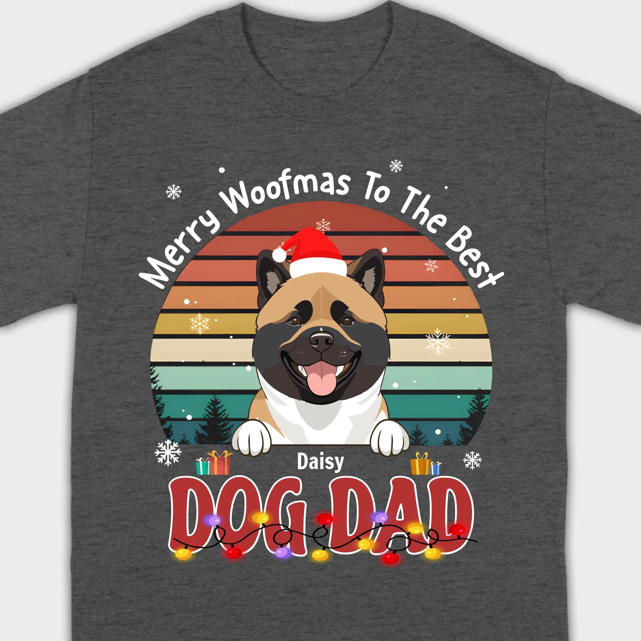 89Prints Custom Dog T-Shirt – 'Merry Woofmas to the Best Dog Dad' Personalized