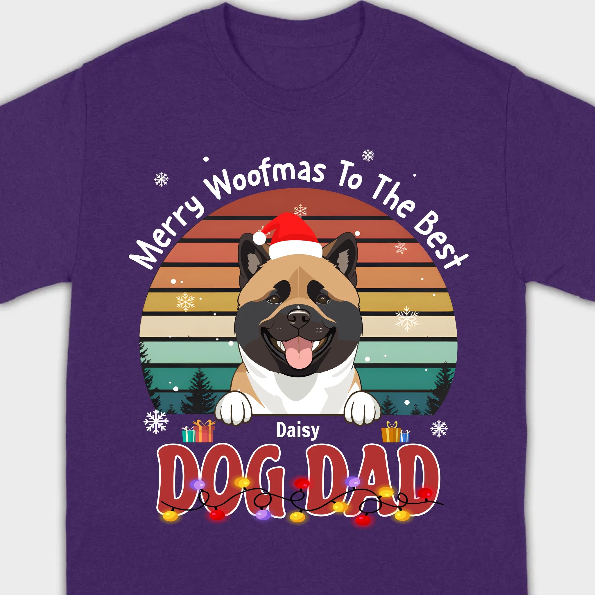89Prints Custom Dog T-Shirt – 'Merry Woofmas to the Best Dog Dad' Personalized
