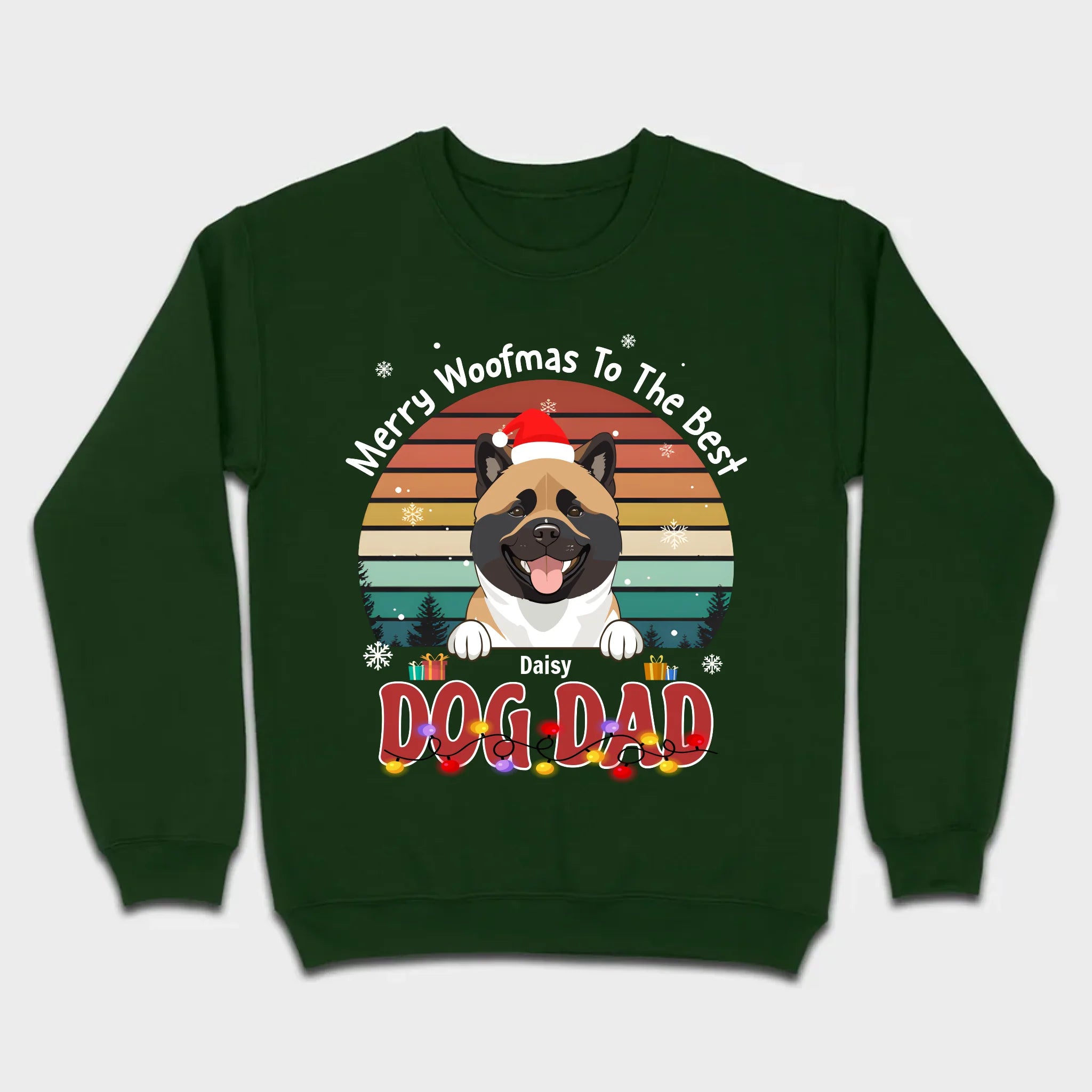 89Prints Custom Dog T-Shirt – 'Merry Woofmas to the Best Dog Dad' Personalized