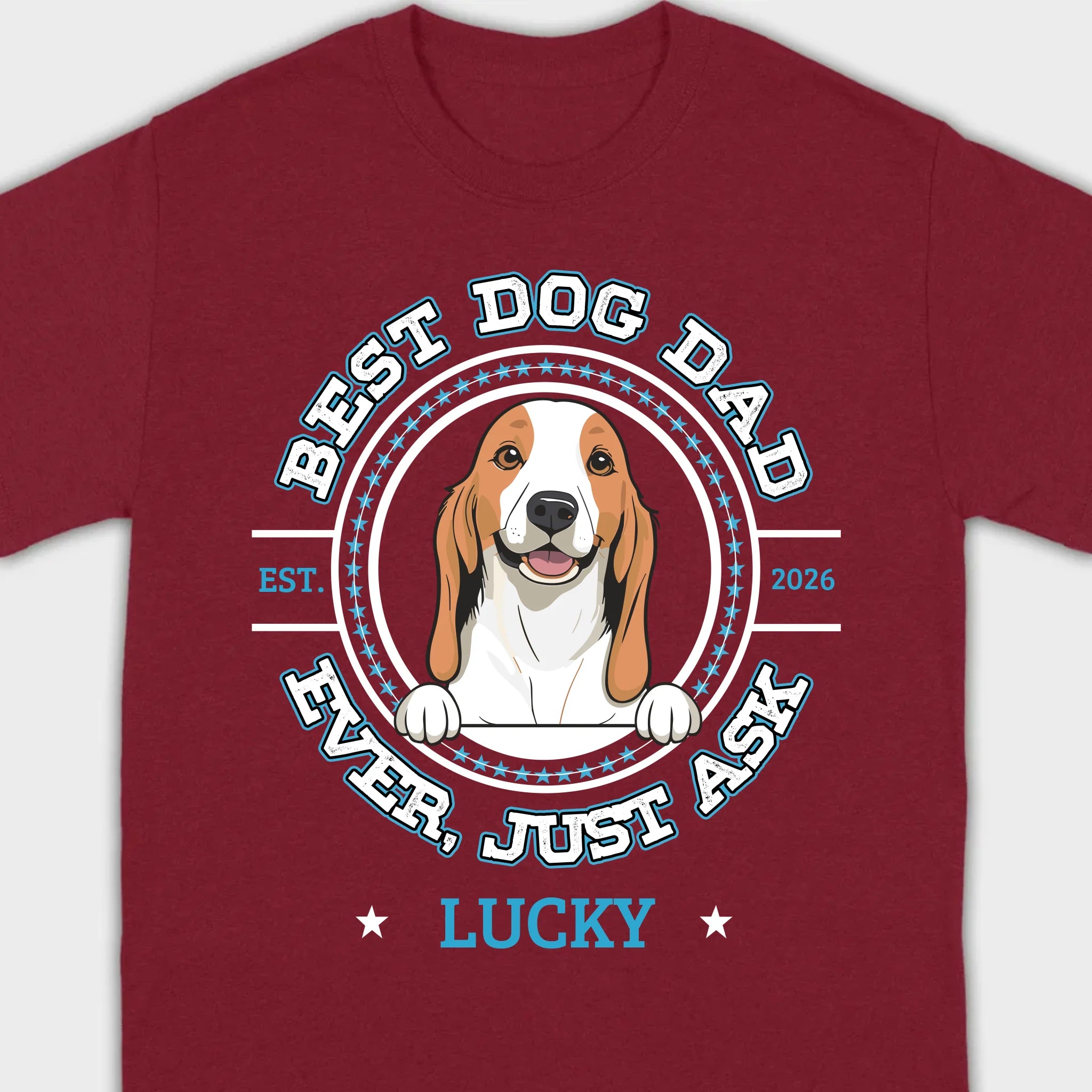 89Prints Custom Dog T-Shirt – 'Best Dog Dad Ever' Personalized with Your Dog's Name
